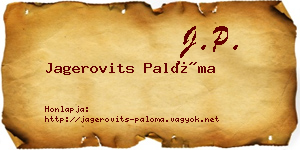 Jagerovits Palóma névjegykártya